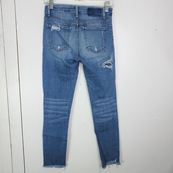 Flying Monkey Jeans Womens 25 Patchwork Skinny Asymmetrical Raw Hem Distressed - Picture 10 of 12